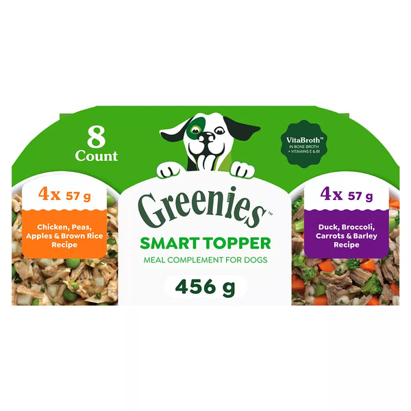 Greenies Adult Wet Dog Food Smart Topper - Chicken and Duck Variety Pack 8 Count