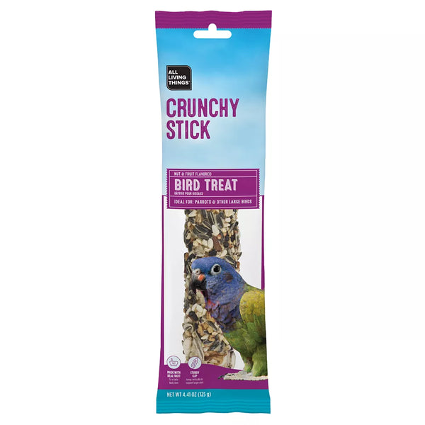All Living Things Crunchy Stick - Nut & Fruit Flavored Bird Treat for Parrots, 1 Count