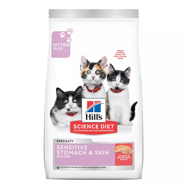 Hill's Science Diet Kitten Dry Food - Sensitive Stomach and Skin, Salmon & Brown Rice, 6 lb