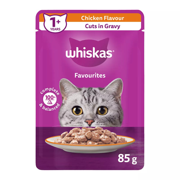WHISKAS Favourites Adult Cat Wet Food - Tuna Cuts In Gravy - Pouch