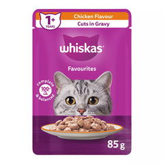 WHISKAS Favourites Adult Cat Wet Food - Tuna Cuts In Gravy - Pouch