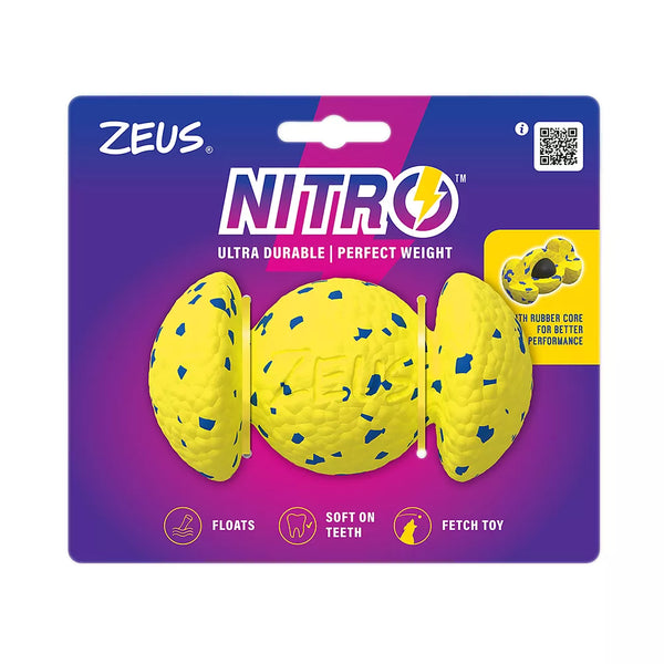 Zeus Nitro Dog Toy Weighted Grip Ball, 12.4cm (4.9in)