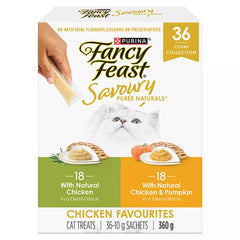 Fancy Feast Cat Treats - Savoury Puree Chicken Variety Pack 1.44 KG