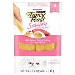 Fancy Feast Savoury Puree Naturals Cat Treats - Natural Shrimp & Tuna