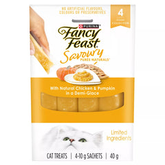 Fancy Feast Savoury Puree Naturals Cat Treats - Natural Chicken & Pumpkin