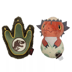 GMason Jurassic World Footprint & Egg Plush Dog Toy 2-Pack
