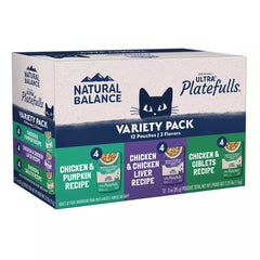 Natural Balance Original Ultra Wet Cat Food Platefulls - Variety Pack, 12 ct