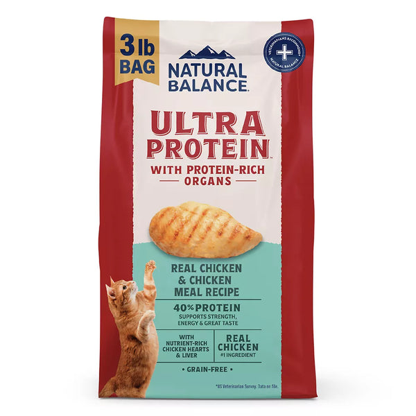 Natural Balance Ultra Protein Dry Cat Food, Real Chicken & Chicken Meal Recipe, 3 lbs.