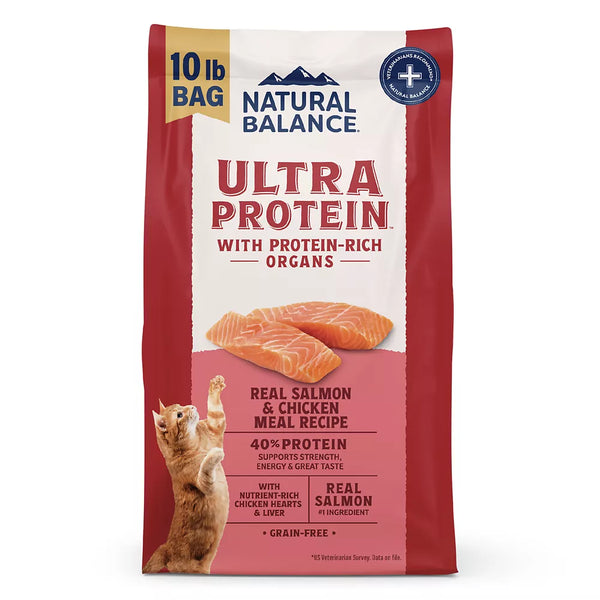 Natural Balance Ultra Protein Dry Cat Food, Real Salmon & Chicken Meal Recipe, 10 lbs.