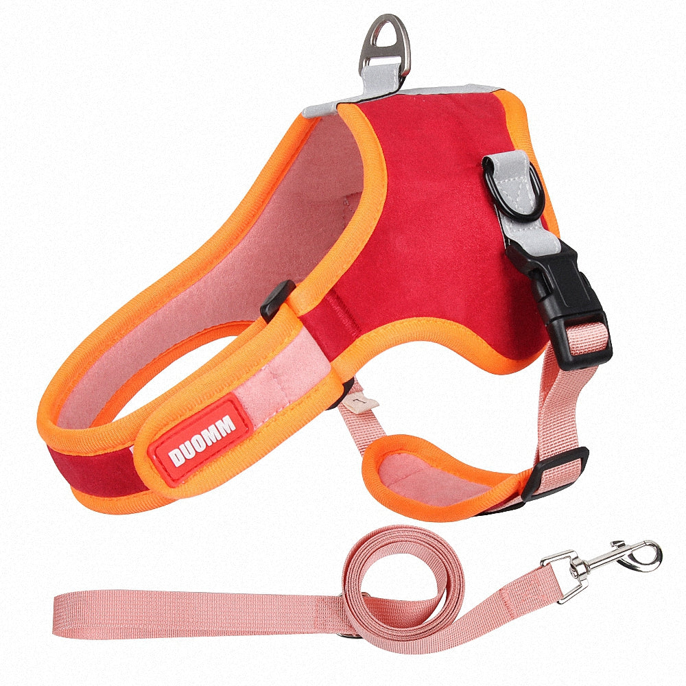 Suede Saddle Pet Harness & Leash