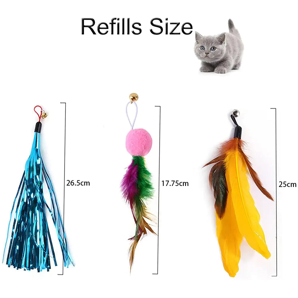 Retractable Cat Feather Toy for Indoor Cats