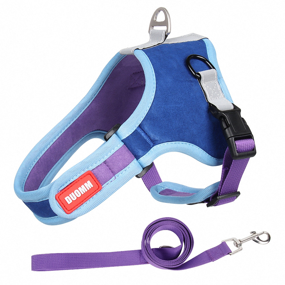 Suede Saddle Pet Harness & Leash