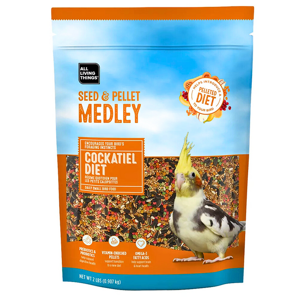 All Living Things Cockatiel Diet - Seed & Pellet Medley 2 Lbs