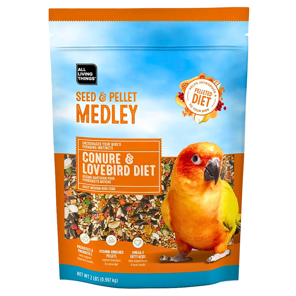 All Living Things Conure & Lovebird Diet - Seed & Pellet Medley 2 Lbs