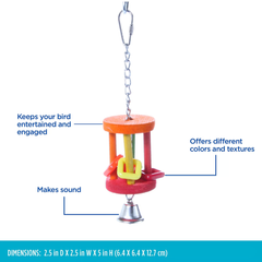 All Living Things Hanging Barrel Bird Toy – Foot & Beak Activity