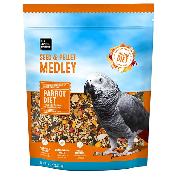 All Living Things Parrot Diet - Seed & Pellet Medley 2 Lbs