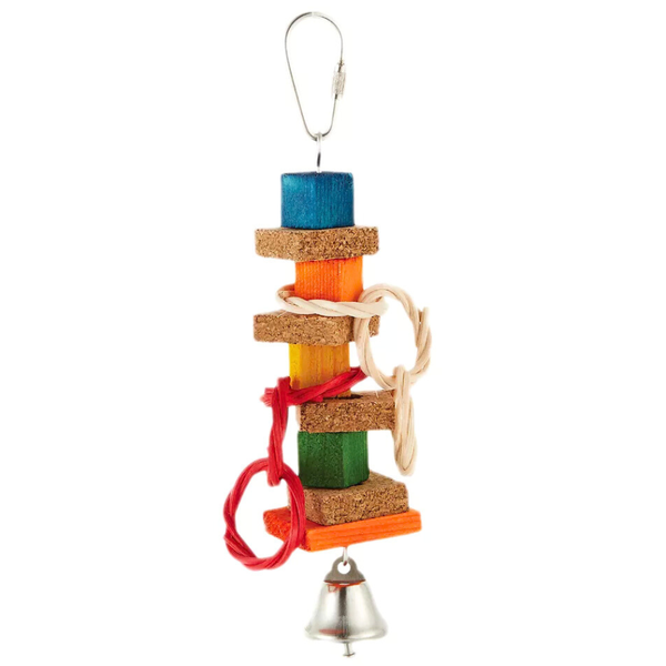 All Living Things® Rainbow Cork Stacks Bird Toy