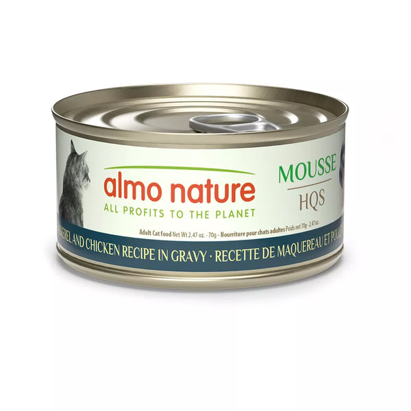 Almo Nature Wet Cat Food - HQS Mousse Mackerel and Chicken Recipe in Gravy