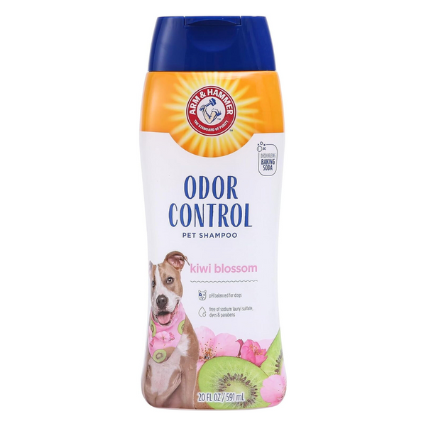 Arm & Hammer Dog Deodorizing Shampoo with Baking Soda, Kiwi Blossom Scent 20 oz Eliminate odor