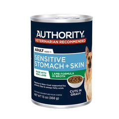Authority Sensitive Stomach & Skin Cuts in Gravy Adult Wet Dog Food - Lamb, 13 oz