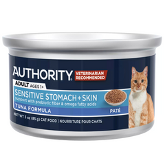 Authority Sensitive Stomach Wet Cat Food Pâté with Tuna – 3oz Can