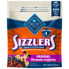 BLUE Sizzlers Natural Pork Bacon-Style Dog Treats