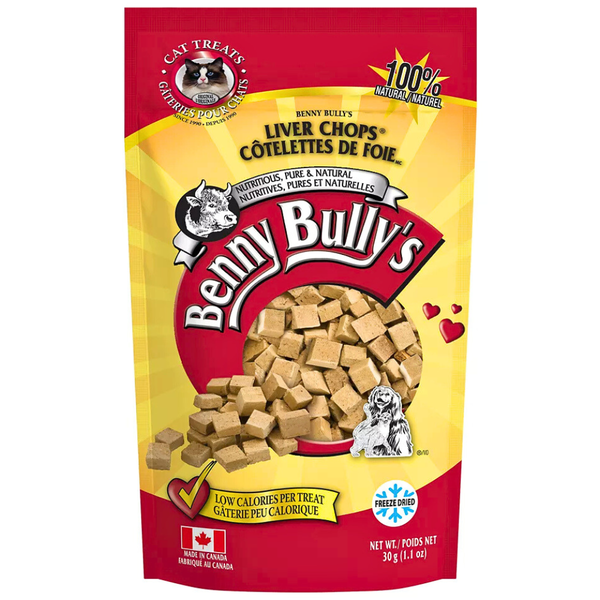 Benny Bully's Liver Chops Cat Treat - Natural, Beef Liver
