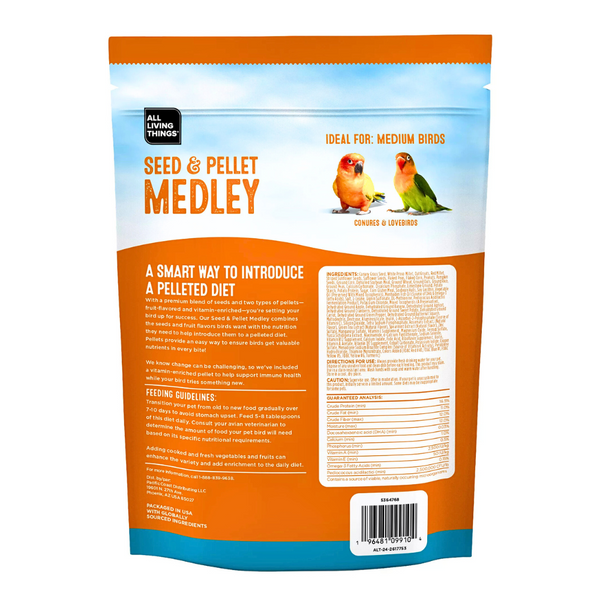 Bird Diet Medley for Small Parrots – Conure & Lovebird Food Mix