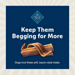 Blue Buffalo Sizzlers Soft-Moist Bacon Treats – Tender & Tearable Chews