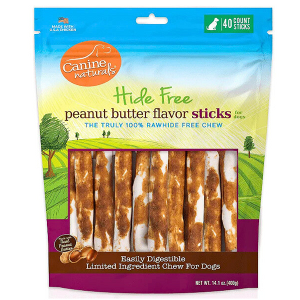 Canine Naturals Hide-Free Peanut Butter Sticks – Rawhide-Free Dog Chew