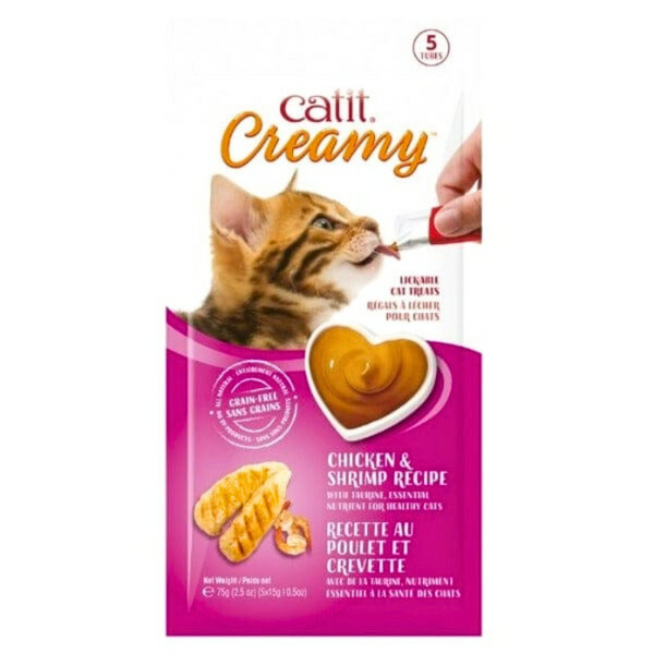 Catit Creamy Lickable Chicken & Shrimp Recipe Cat Treats