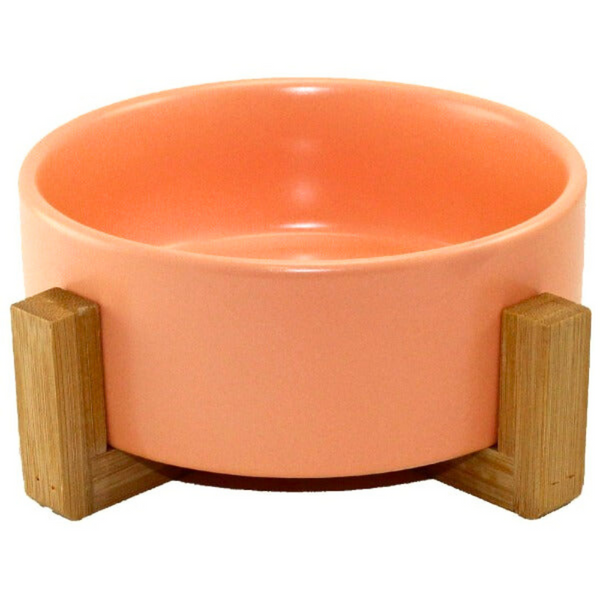 Ceramic Pet Bowl with Bamboo Stand