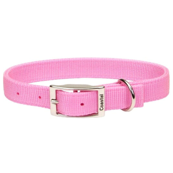 Coastal Double Ply Nylon Pink Dog Collar