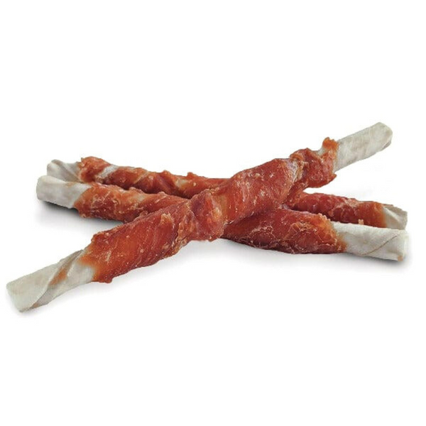 Dogit Snack Bar Chicken-Wrapped Rawhide Twists – Natural Dog Chew