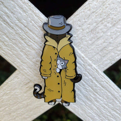 Funny "3 Cats in a Trench Coat" Pin: Unique Style for Cat Lovers
