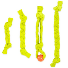 GURU Squeaking Tennis Snuffle Rope Dog Toy