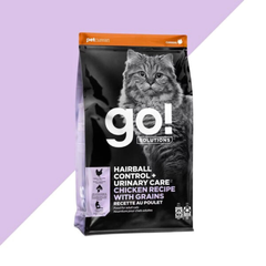 Go! Solutions Hairball Control + Urinary Care, Chicken Recipe with Grains Dry Cat Food