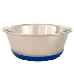 Heavy Stainless Steel Dish with Bonded Rubber Base