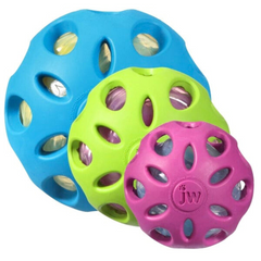 JW Pet Crackle Heads Crackle Ball Rubber Dog Toy