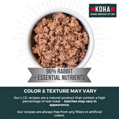 Koha Rabbit Pâté Cat Food – 3oz Single Can for Sensitive Cats