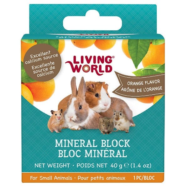 Living World Orange Flavour Mineral Block for Small Animals