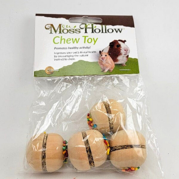 Moss Hollow Sandwich Cookie Chews – Pack of 4 Natural Chew Toys for Small Pets