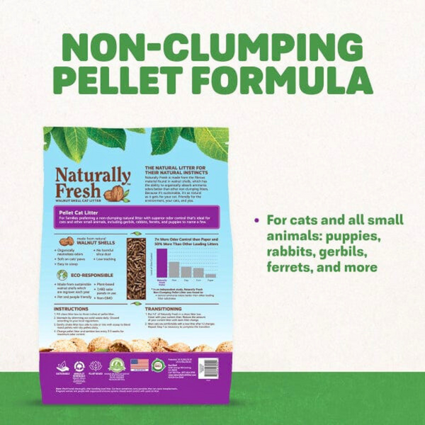Naturally Fresh Pellet Litter – Superior Odor Control with Walnut Pellets