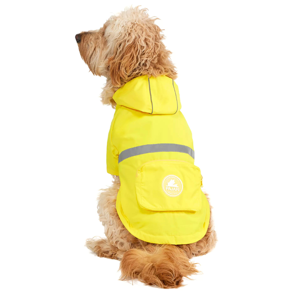 Packable Reflective Dog Raincoat – Hotel Doggy Super Yellow