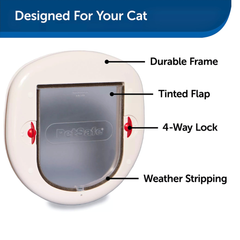 PetSafe Big Cat 4-Way Locking Cat Flap – Quiet Soft-Close Flap Design