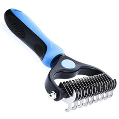 Pet Deshedding Tool: Ideal for Long and Thick Hair (Blue)