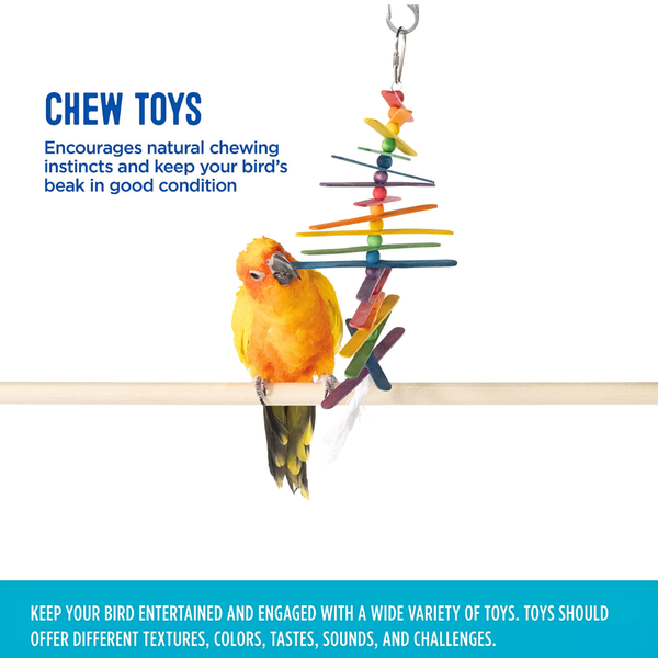 Popsicle Stick Bird Toy by All Living Things – Wood & Metal Hook