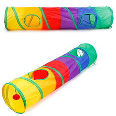 Portable Pet Tunnel Toy | Collapsible Tube with Peek Holes