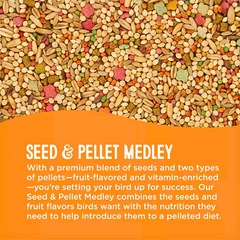 Seed & Pellet Medley for Parakeets – 2 lb Bird Food Bag