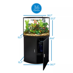 Top Fin 36 Gallon Bowfront Aquarium Ensemble with Stand